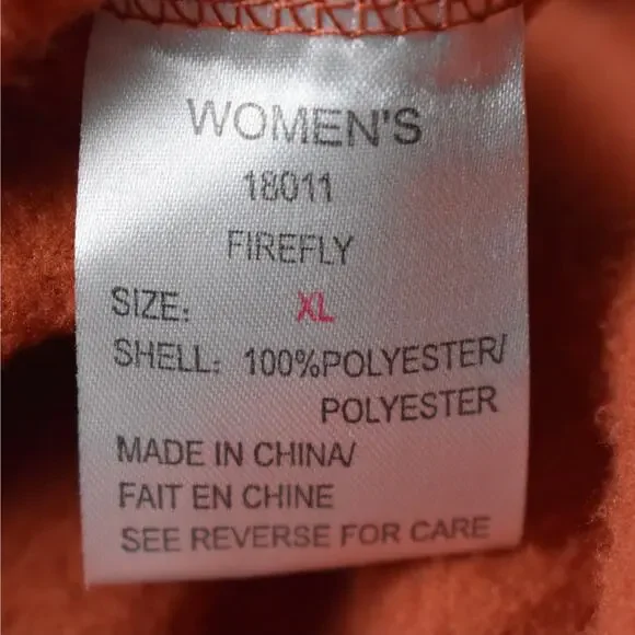 Woolrich firefly orange full zip fleece vest w/ zip pockets women's size xlarge - Picture 5 of 6